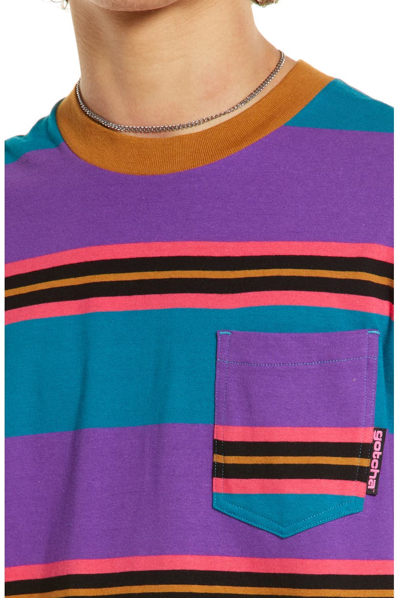 Galapagos Stripe Pocket T-Shirt, Alternate, color, BISCAY BAY