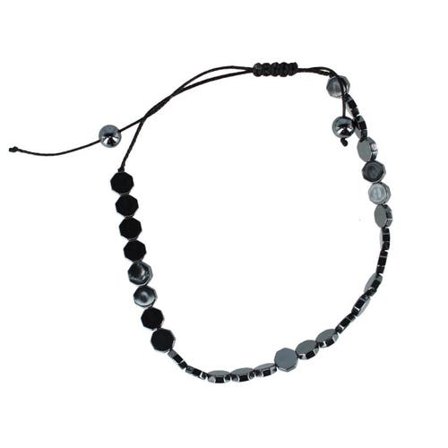 Trafalgar Hawk Metallic Disc Adjustable Bracelet In Gray