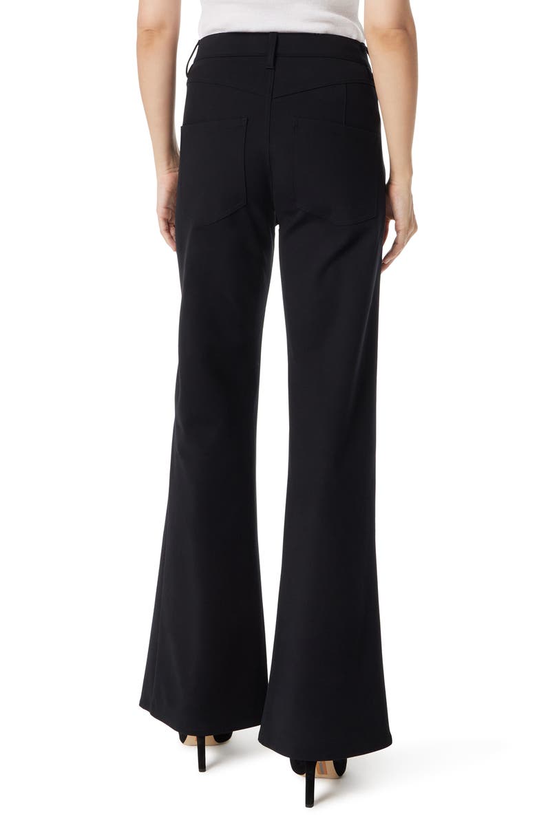 Sam Edelman Bay V-Yoke High Waist Flare Ponte Pants, Alternate, color, Black