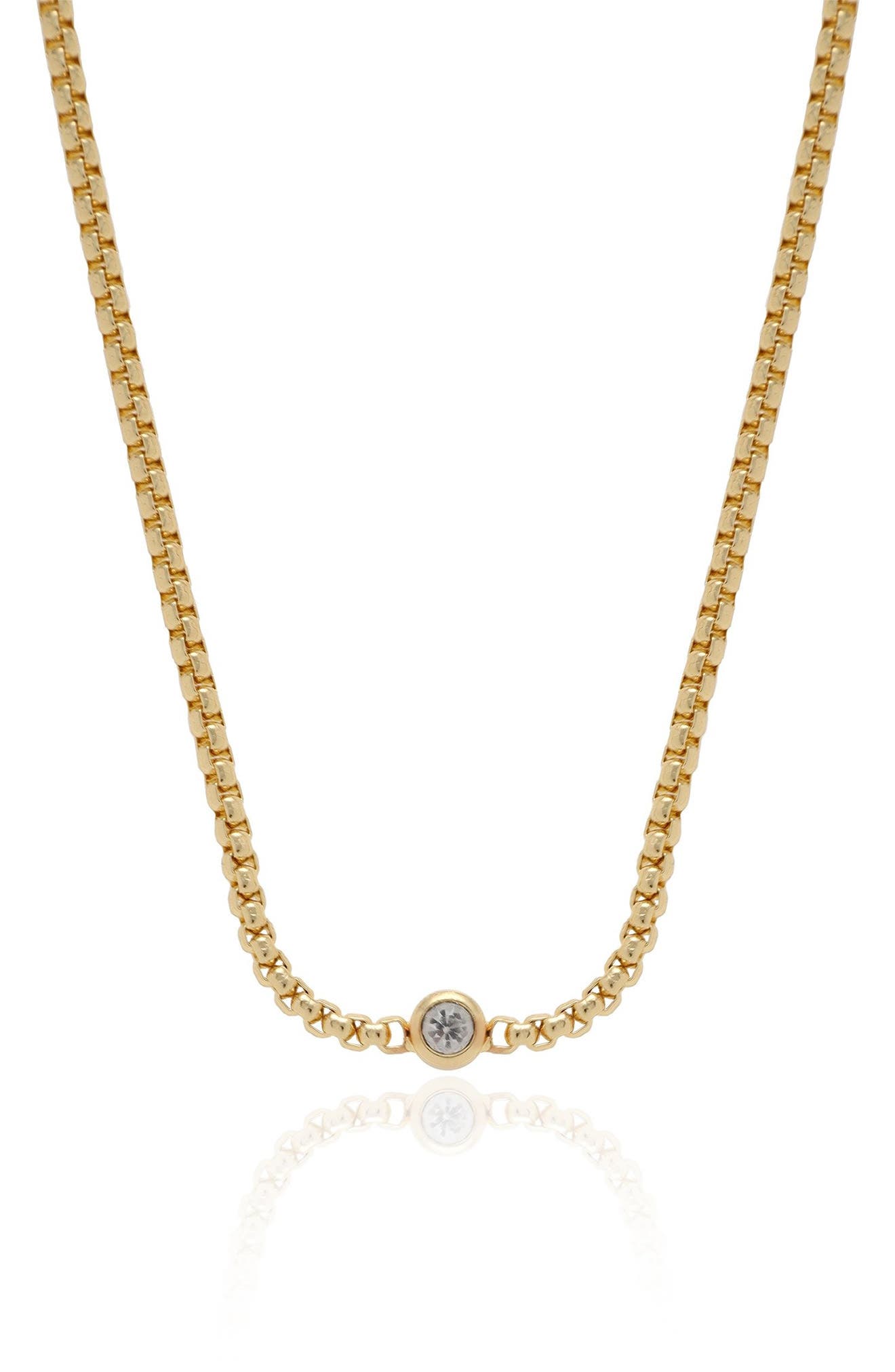 Ettika Bezel Set Crystal Chain Necklace