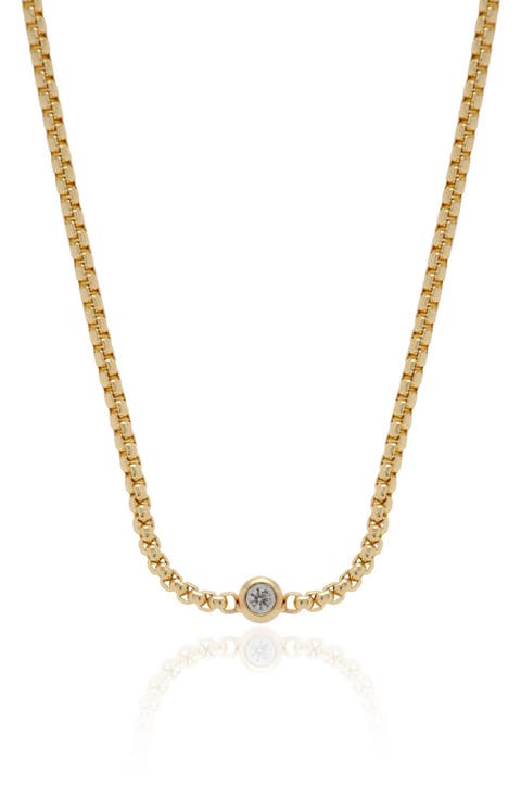 Bezel Set Crystal Chain Necklace