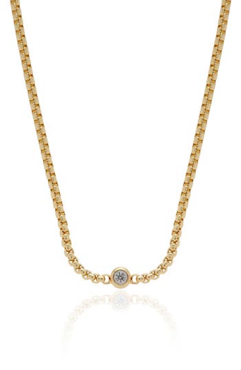 Ettika Bezel Set Crystal Chain Necklace In Gold