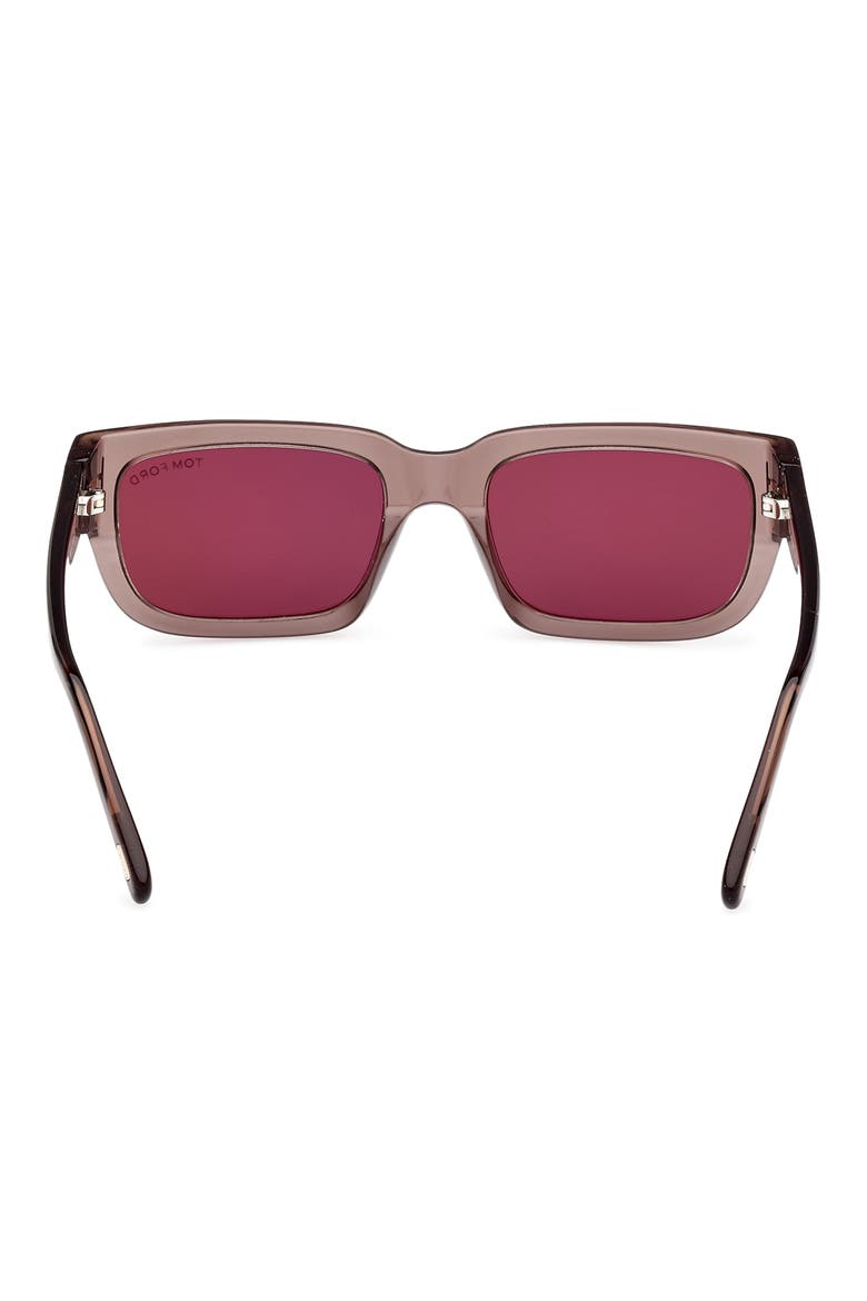 Ezra 54mm Rectangular Sunglasses, Alternate, color, SHINY BROWN / BORDEAUX MIRROR