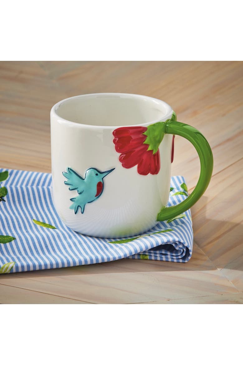 Hummingbird Earthenware Mug Multi 18 oz 4.04 x 4.04 x 4.01 in, Alternate, color, Multicolored