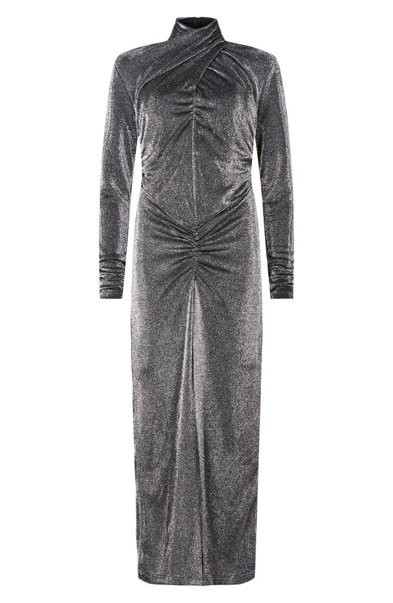 AllSaints Ayla Metallic Long Sleeve Maxi Dress, Alternate, color, 