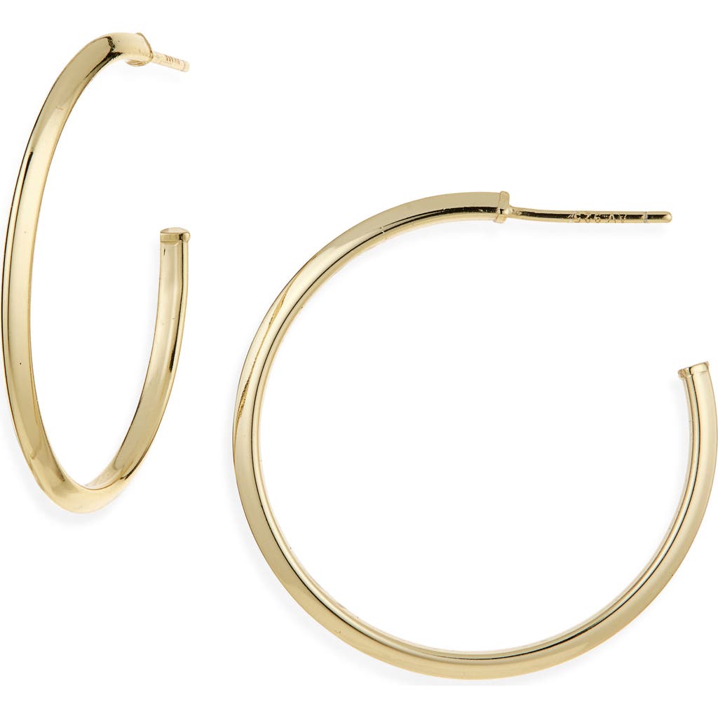 Argento Vivo Knife Edge Round Hoop Earrings In Gold