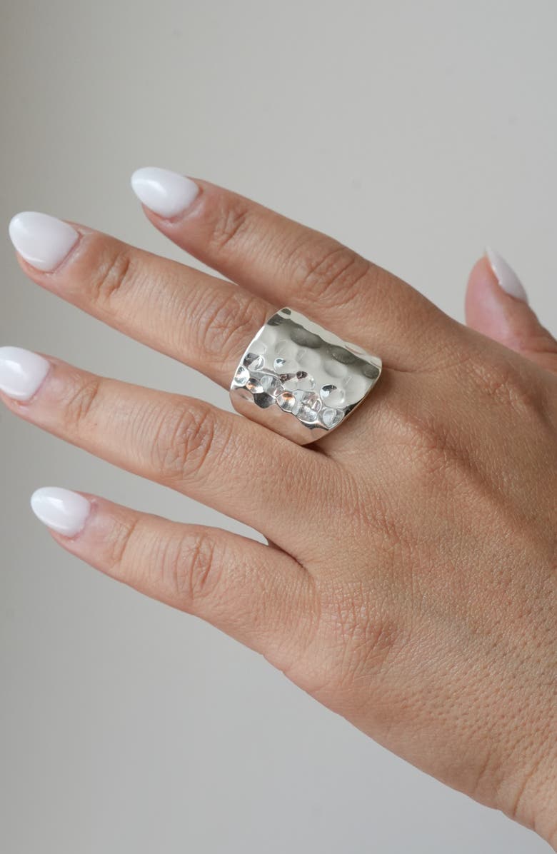 ARGENTO VIVO Hammered Linear Ring, Alternate, color, Silver