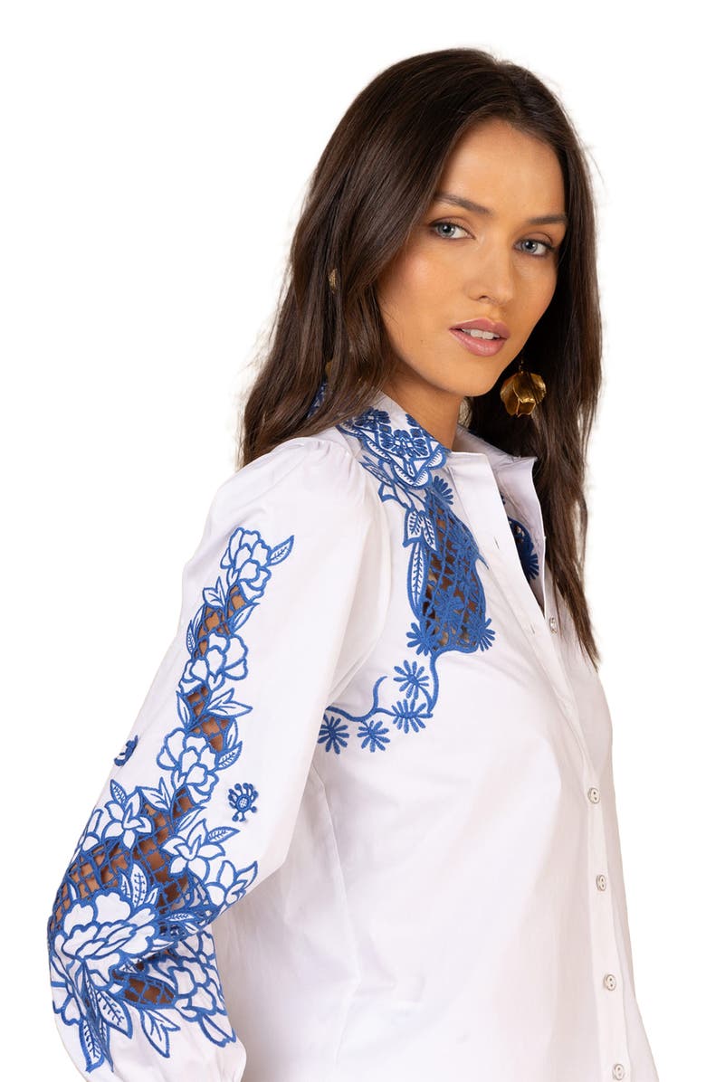 Hale Bob Vesper Poplin Shirt, Alternate, color, Blue