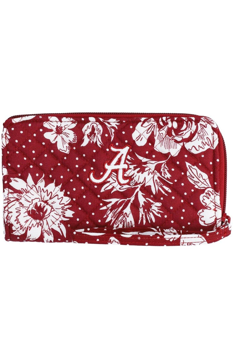 VERA BRADLEY Alabama Crimson Tide Rain Garden Front-Zip Wristlet, Main, color, 