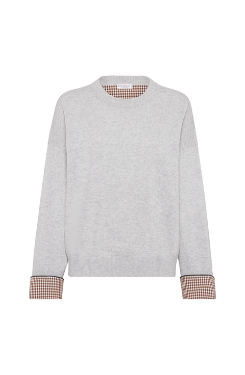 Cashmere sweater with monili