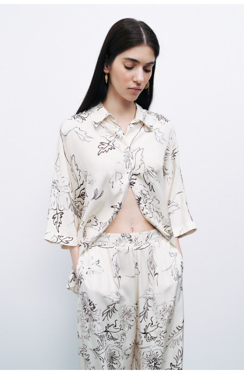 Nocturne Flowy Patterned Shirt, Alternate, color, 