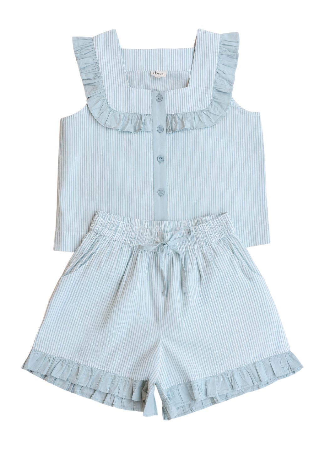 selected Blue Stripe Ruffle