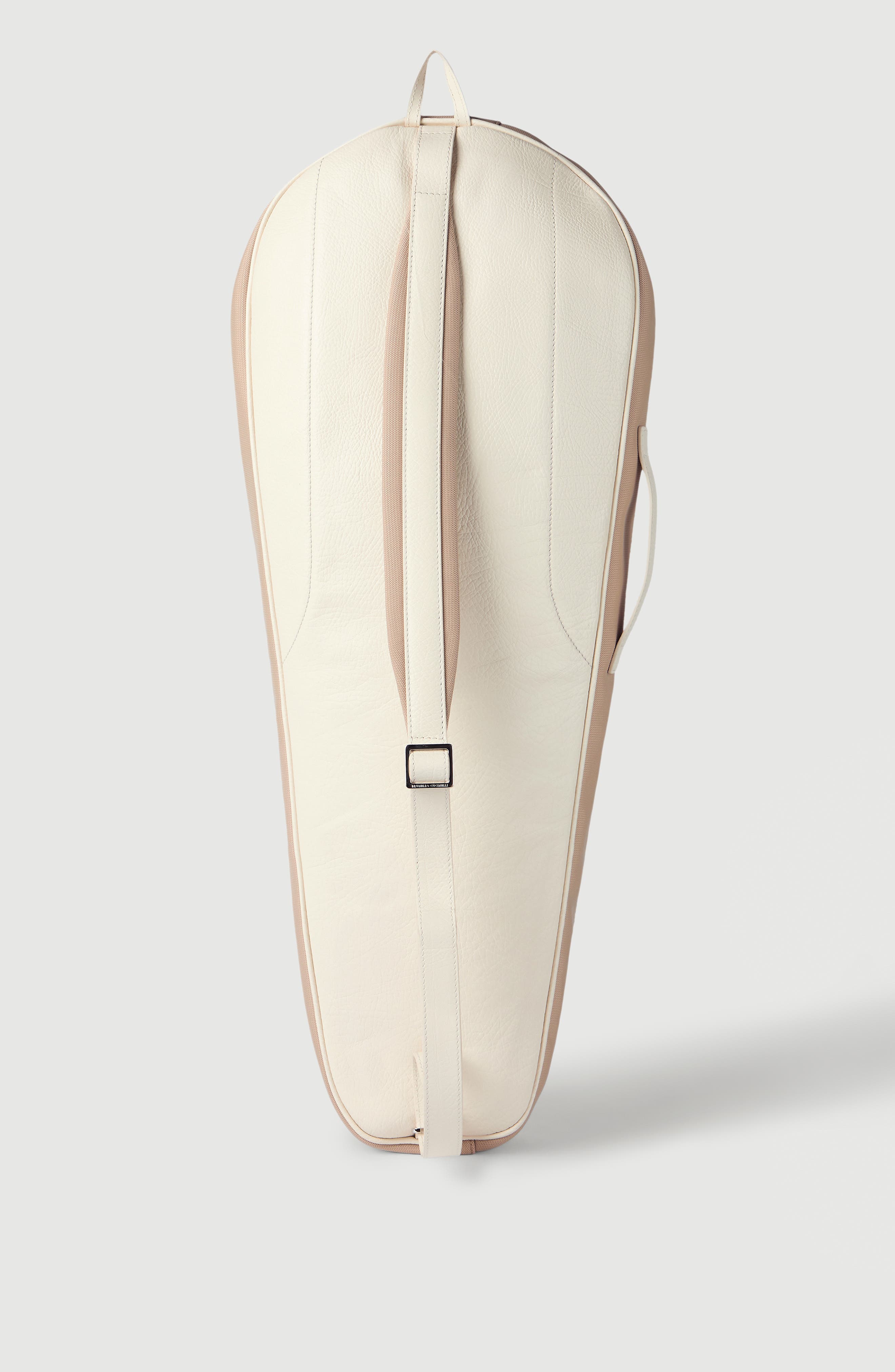 Grained leather tennis racket cover, Alternate, color, Chalk