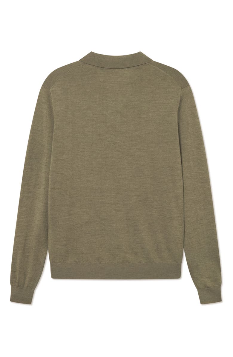 Les Deux Greyson Long Sleeve Wool Polo Sweater, Alternate, color, Military Olive