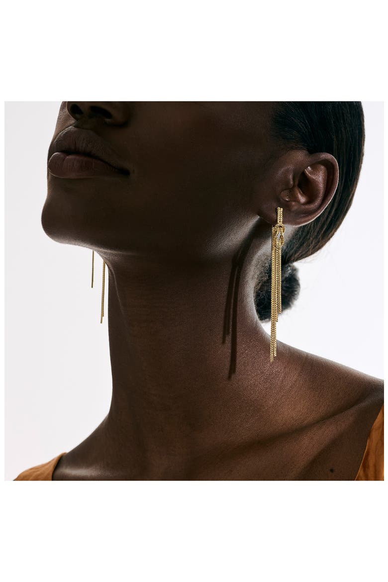 Love Knot Drop Earrings, Alternate, color, GOLD