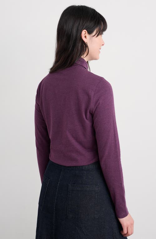 Seasalt Cornwall Landing Turtleneck Stretch Organic Cotton Top In Purple