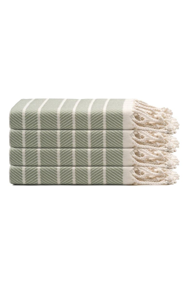 Cloud Soft Turkish Hand / Kitchen Towel Bundle, Main, color, Sage Green