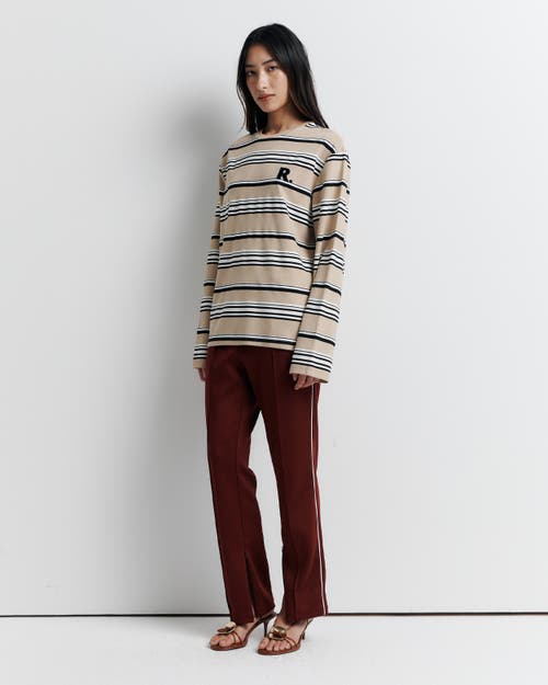 Romy The Brand Varsity Long Sleeve Tee In Brown