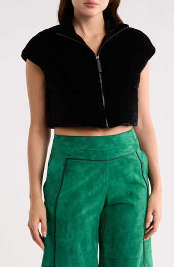 Crop Velvet Blouson Jacket