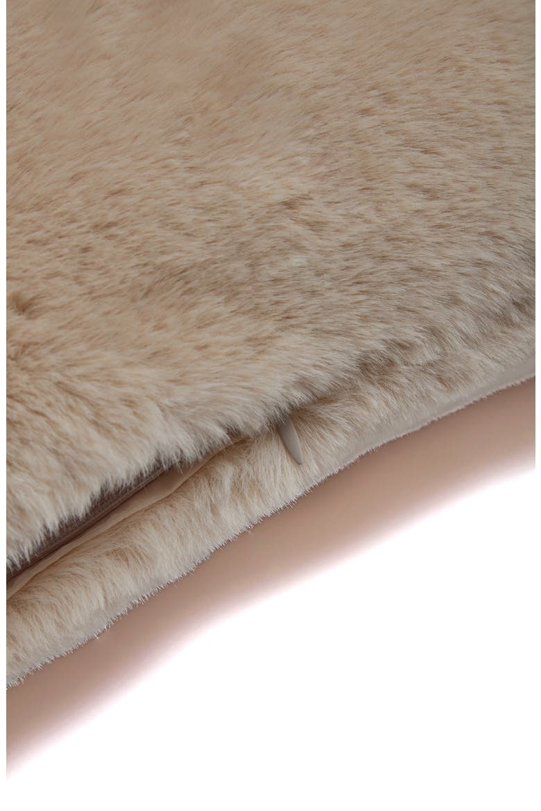 Brenn Faux Fur Accent Pillow Cover, Alternate, color, LATTE
