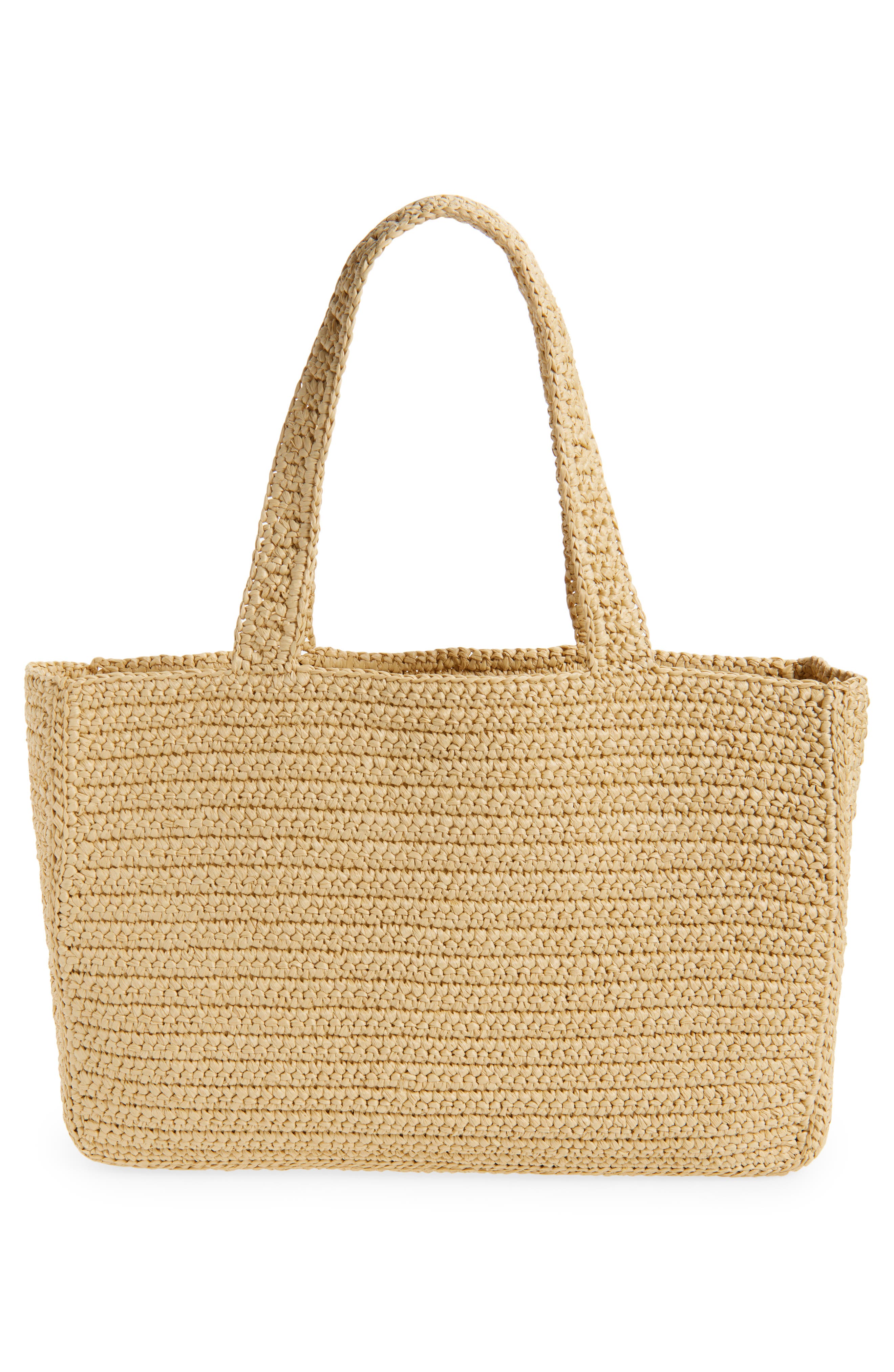 Valentino Garavani Large Viva Superstar Raffia Tote, Alternate, color, Naturale/ Nero