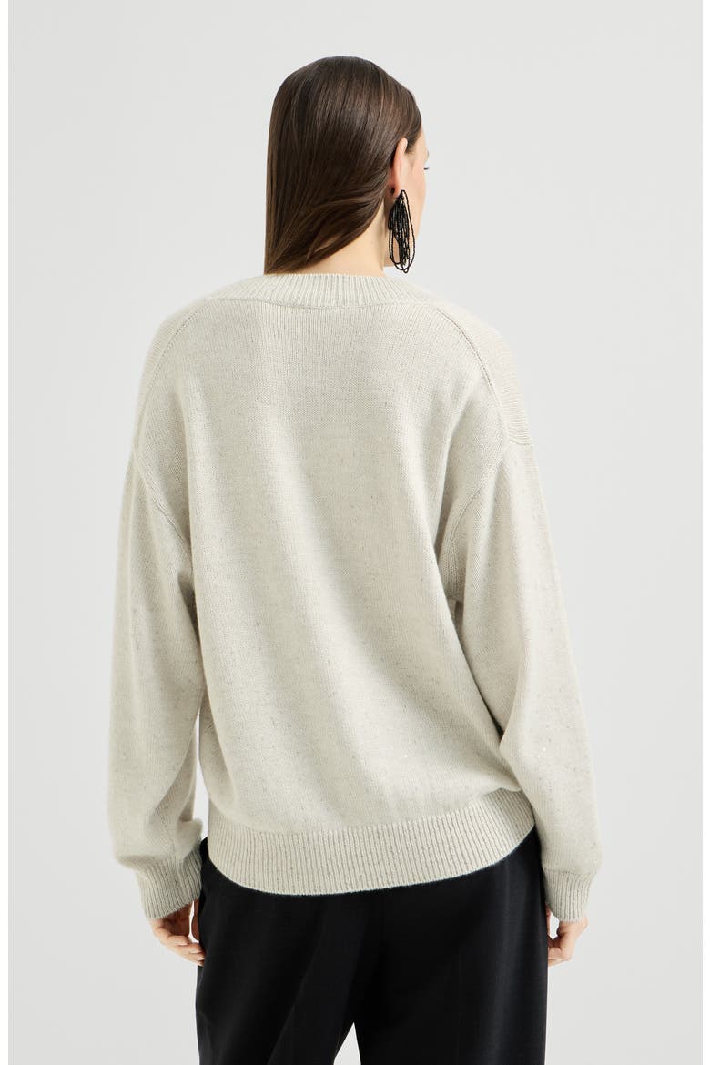 Cashmere and silk Diamond yarn sweater, Alternate, color, Ivory