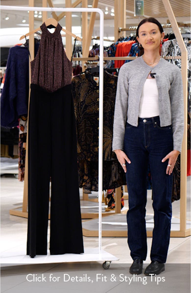 Genesis Metallic Wide Leg Jumpsuit, sales video thumbnail