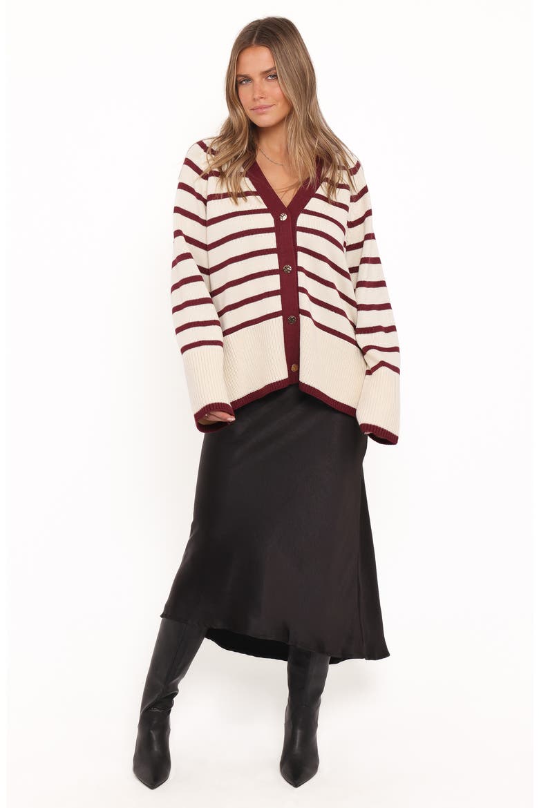 Aydee Stripe Cardigan, Alternate, color, CHERRY STRIPE
