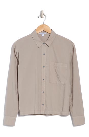 James Perse Long-sleeve Linen Shirt In Concrete