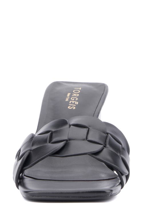 Torgeis Ela Woven Slide Sandal In Black