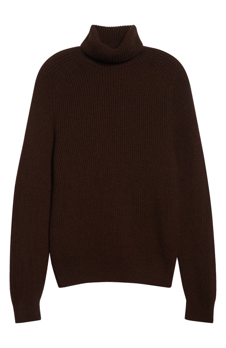 ISAIA Wool Turtleneck Sweater, Alternate, color, Brown