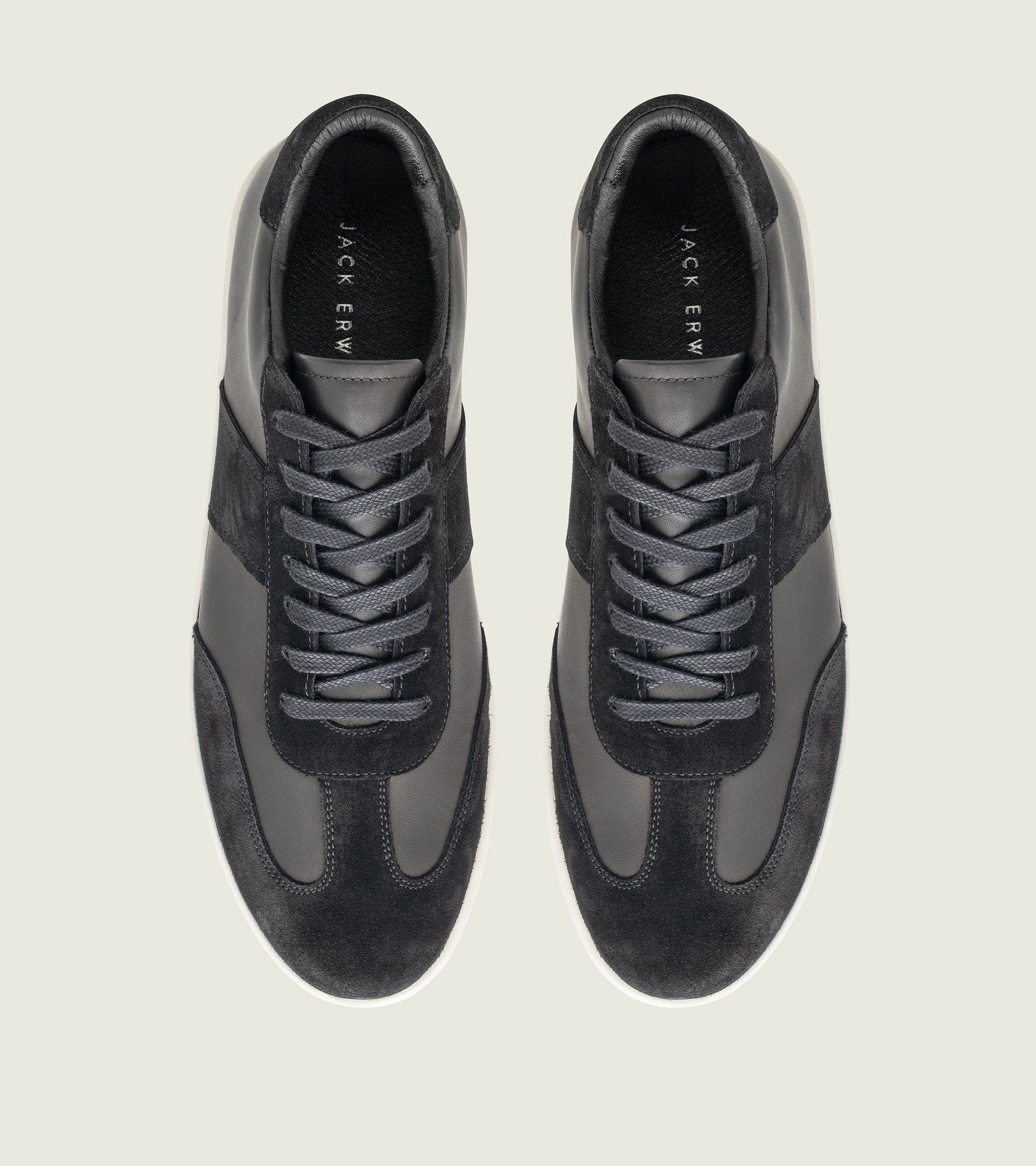 Jack Erwin Kendrick Leather T-Toe Sneaker, Alternate, color, Black Suede