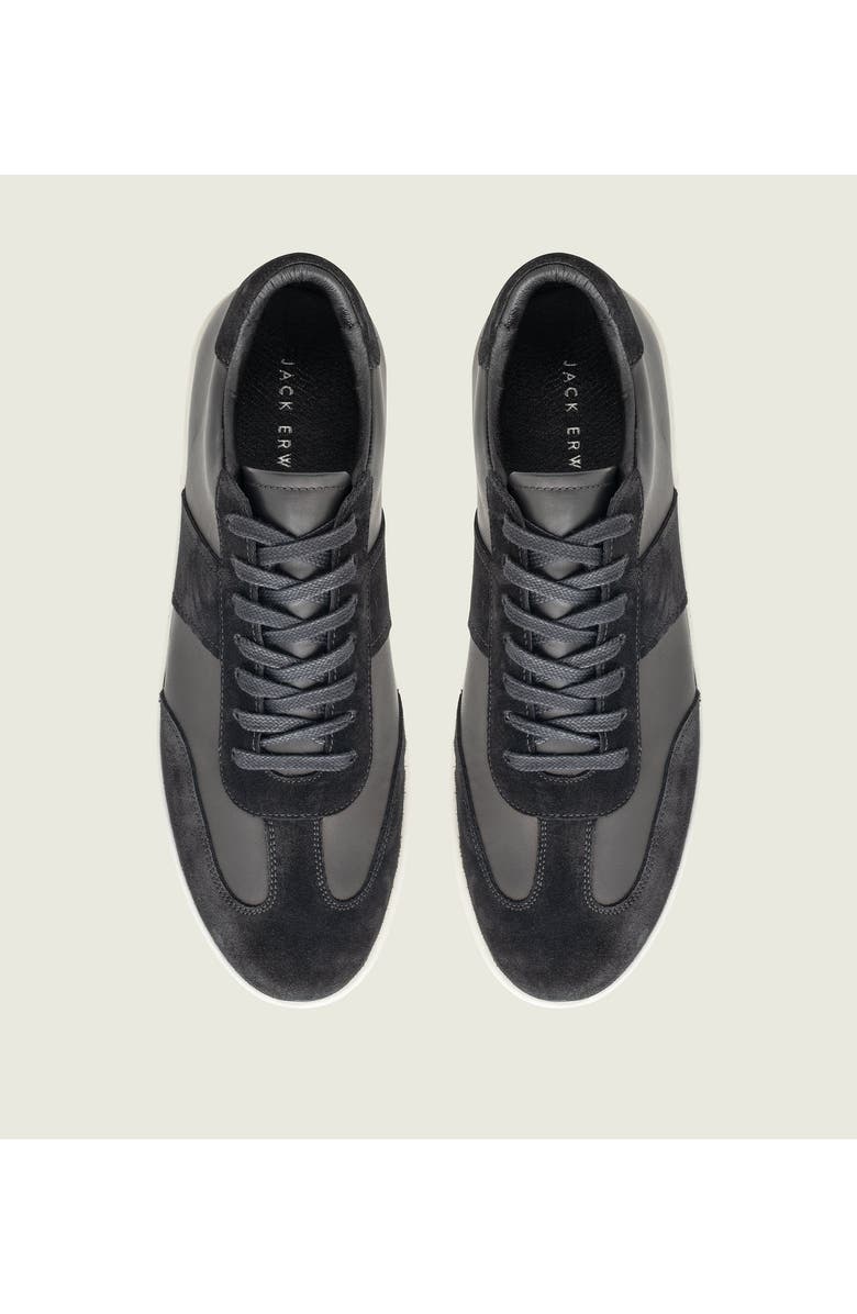 Jack Erwin Kendrick Leather T-Toe Sneaker, Alternate, color, Black Suede