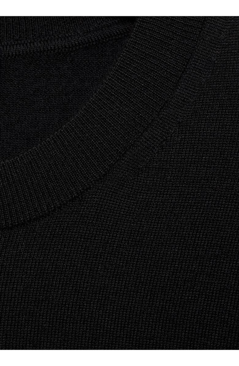 MANGO Crewneck Wool Sweater, Alternate, color, Black