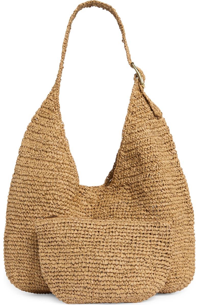 Collection XIIX Slouchy Straw Bag, Alternate, color, Dark Natural