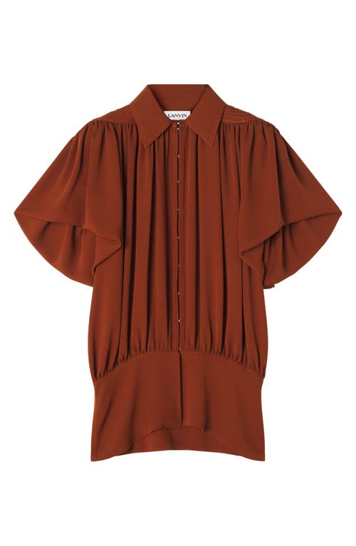 Lanvin Puffed-sleeve Button Top In Gold