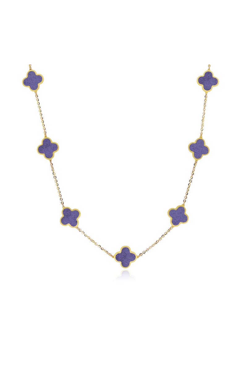 The Lovery Fine Jewelry Small Amethyst Clover Necklace, Main, color, Amethyst