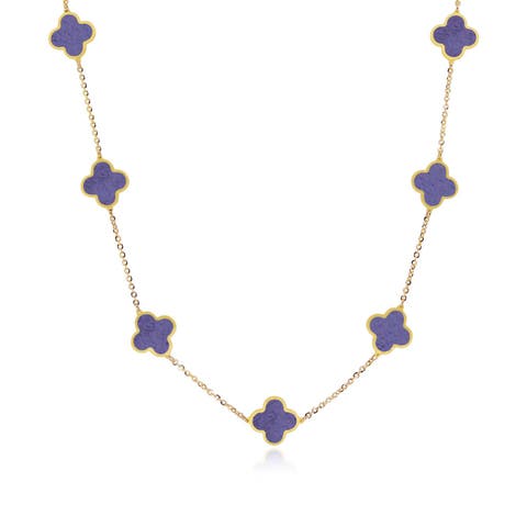 Small Amethyst Clover Necklace
