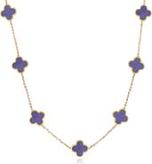The Lovery Fine Jewelry Small Amethyst Clover Necklace