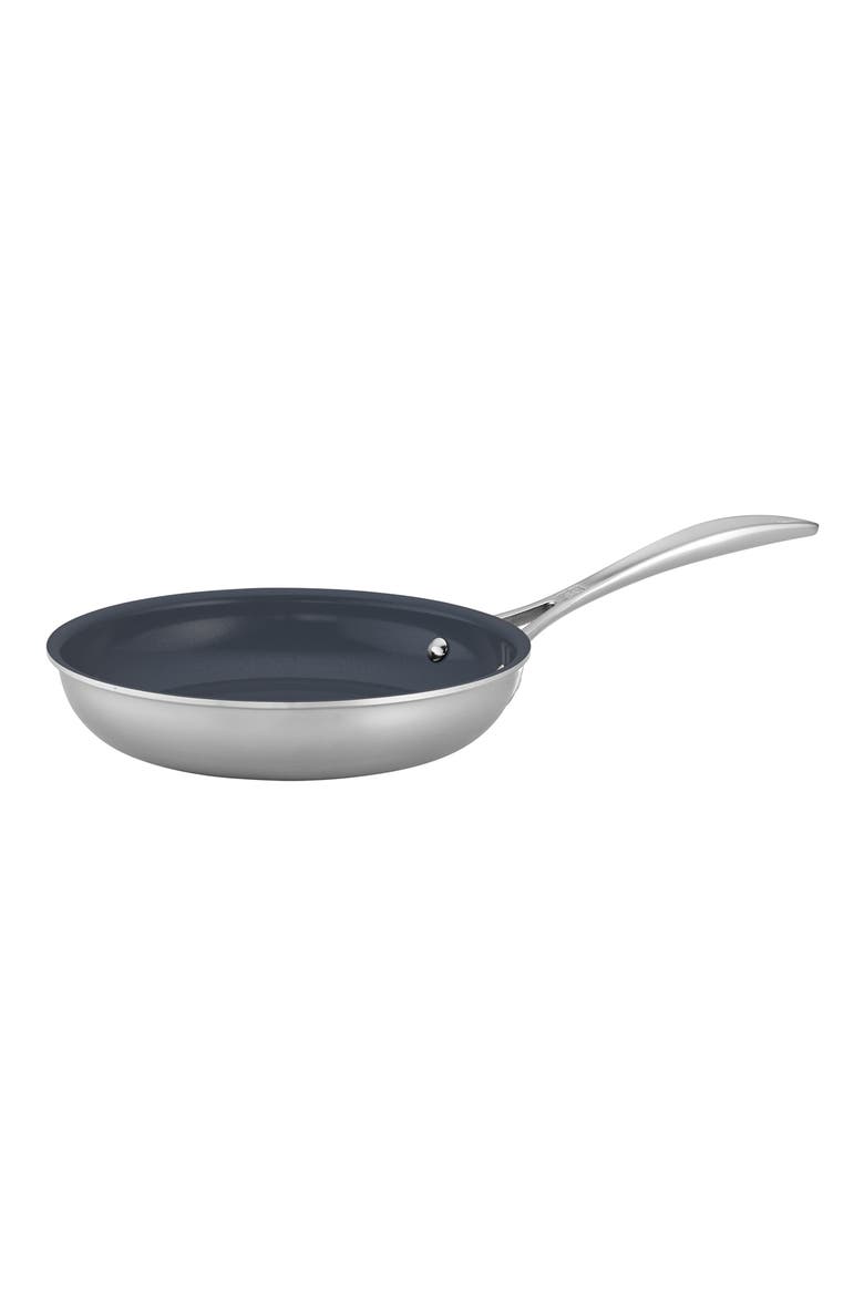 Clad CFX 8-inch Stainless Steel Ceramic Nonstick Fry Pan, Main, color, SILVER