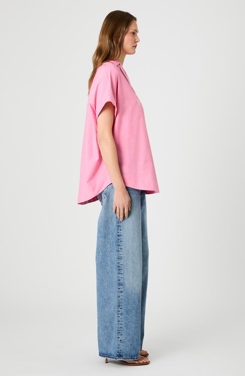 French Connection Rhodes Stripe Short Sleeve Poplin Popover Shirt, Alternate, color,