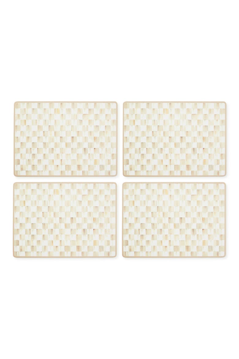 Mocha Check Set of 4 Placemats, Alternate, color, MOCHA