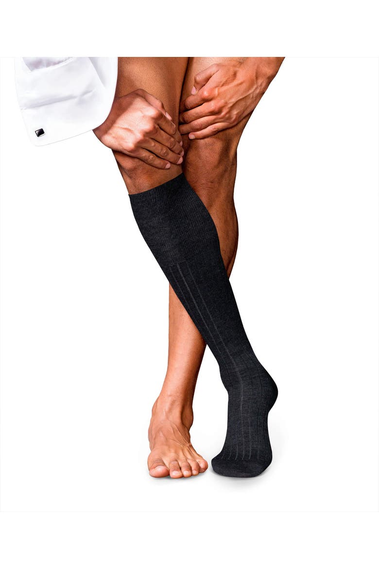 No. 2 Cashmere Luxury Dress Socks, Main, color, Anthracite Melange