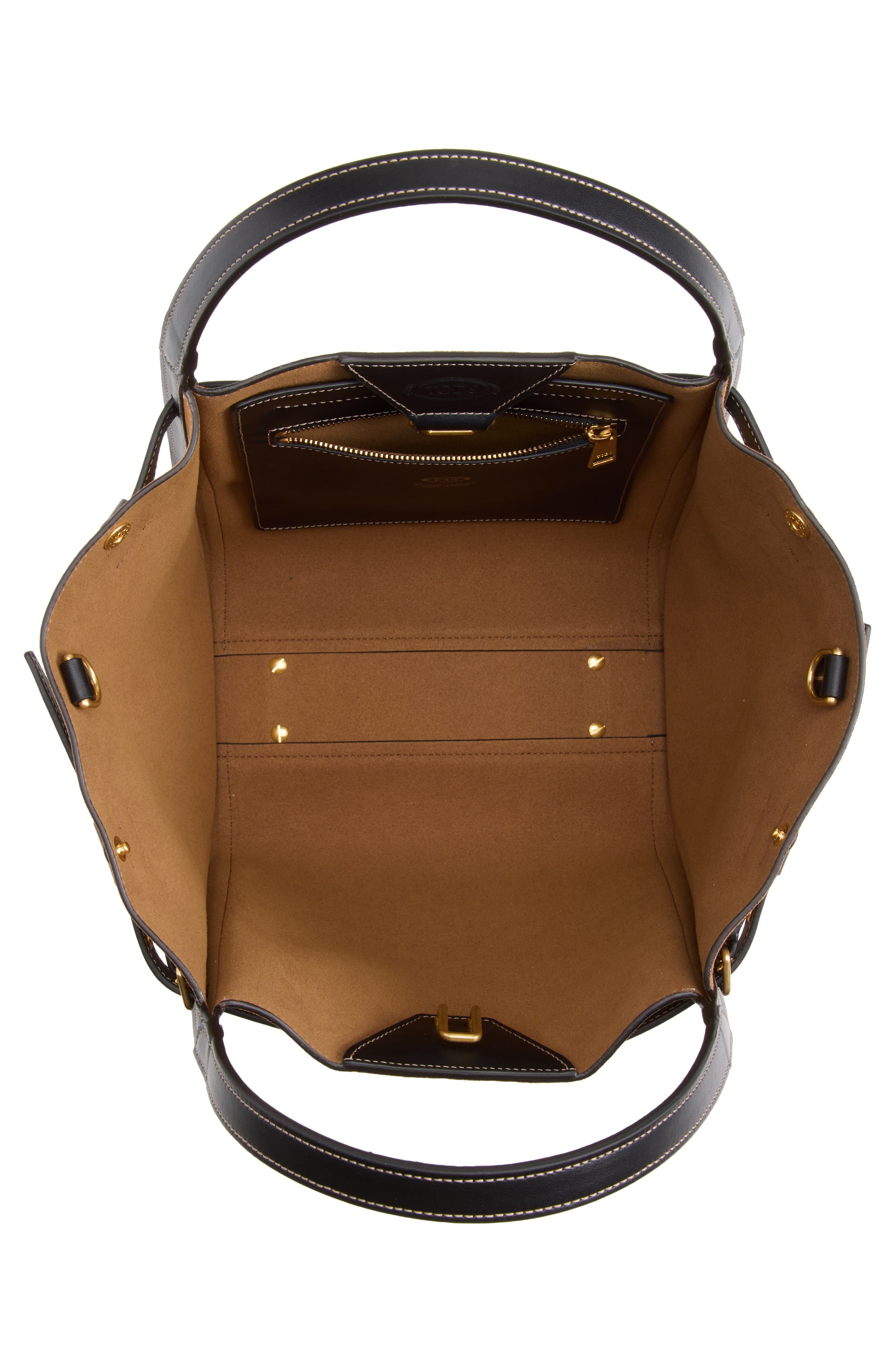 Tim Shopping Piccola Leather Tote, Alternate, color, TERRA/ NERO