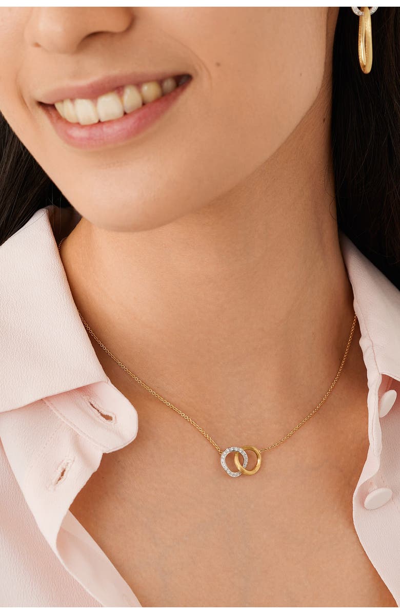 Marco Bicego Delicati Pavé Diamond Pendant Necklace, Alternate, color, 