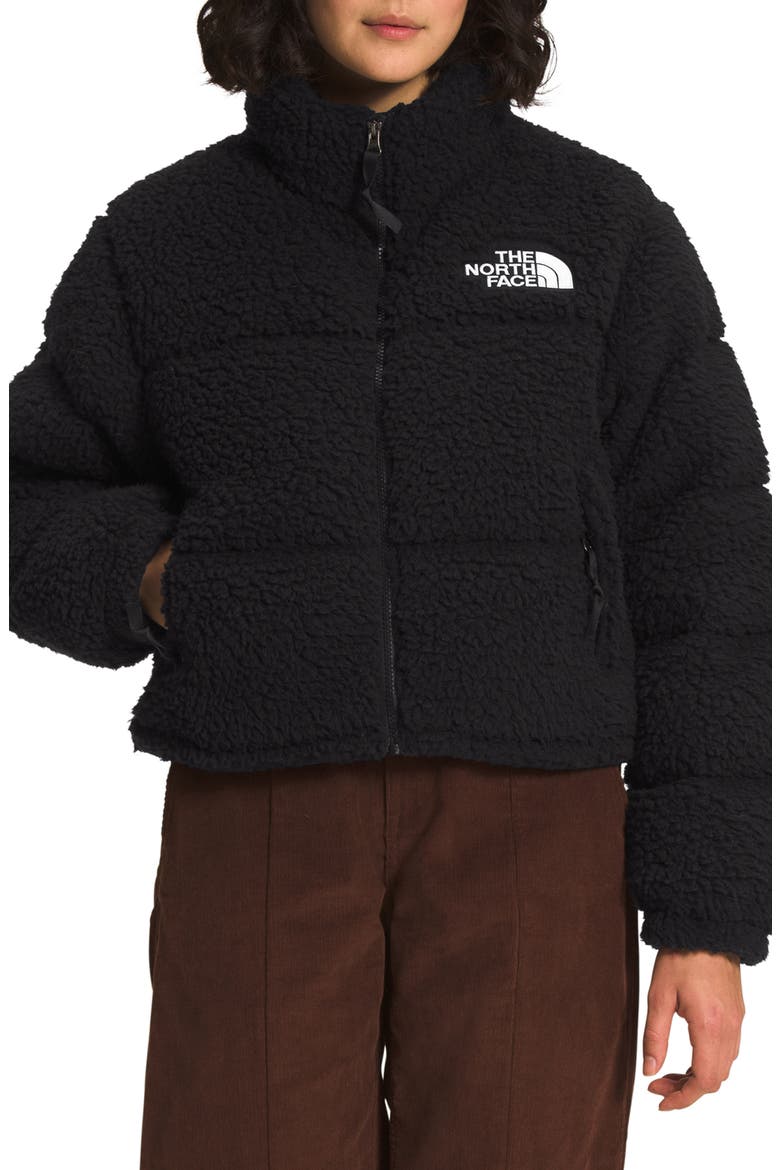 High Pile Fleece Nuptse Jacket, Main, color, TNF BLACK