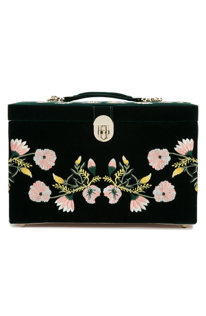 WOLF Zoe Large Jewelry Box, Main, color, Forest Green