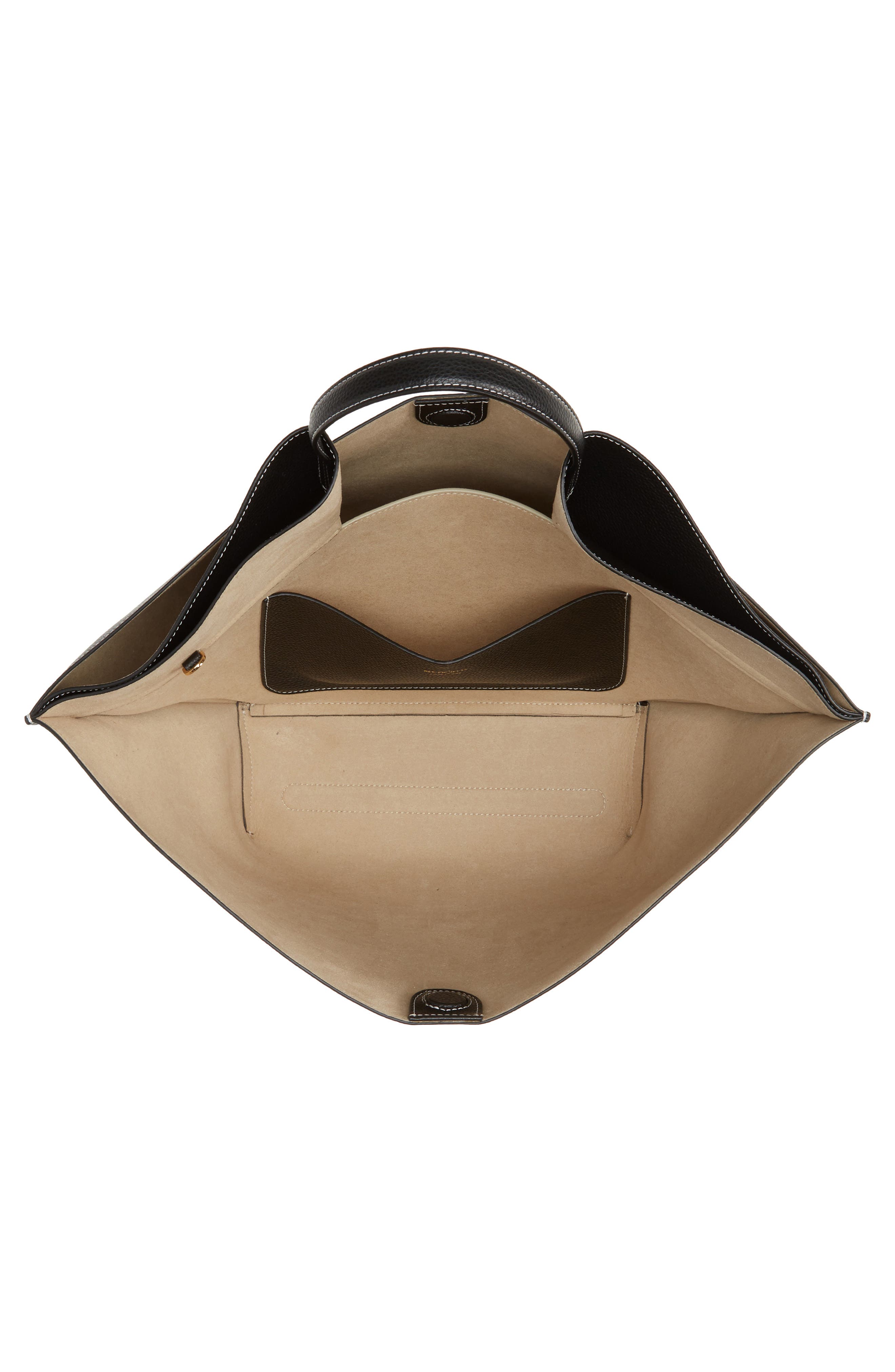 Ree Projects Medium Anne East/West Leather Tote, Alternate, color, Black