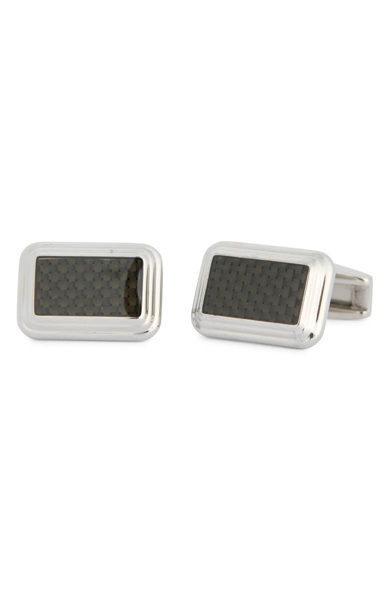 James Michael Black Inlay Cuff Links, Main, color, Black