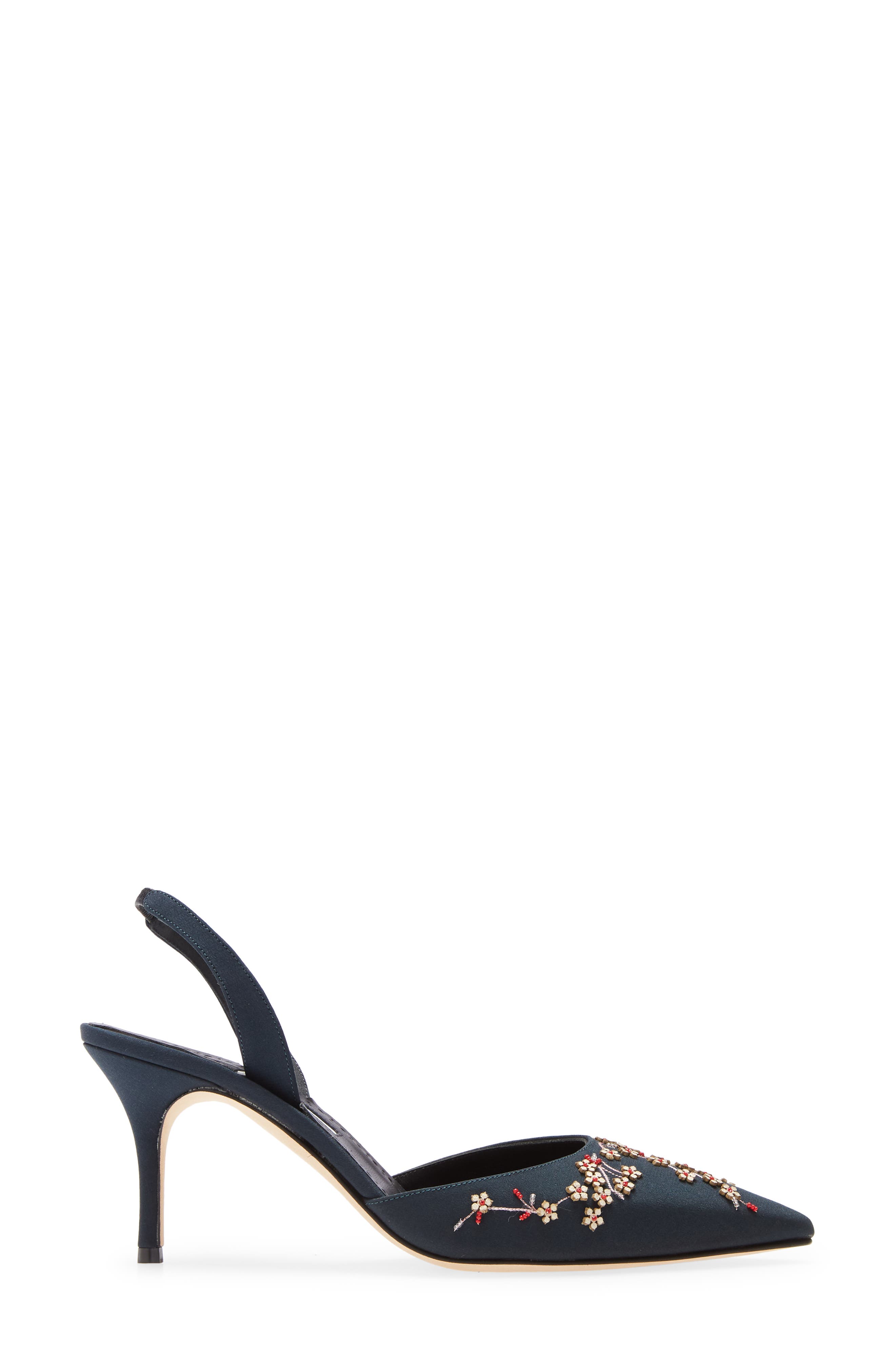 Manolo Blahnik Skyler Floral Embellished Pointed Toe Pump, Alternate, color, 